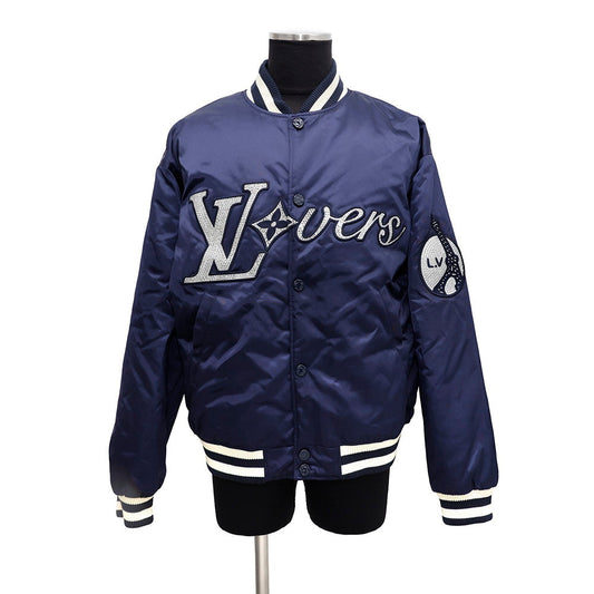 LOUIS VUITTON LV Vers Baseball Blouson Size 50 Naval Academy1AGHT1 Nylon100% Rhinestone