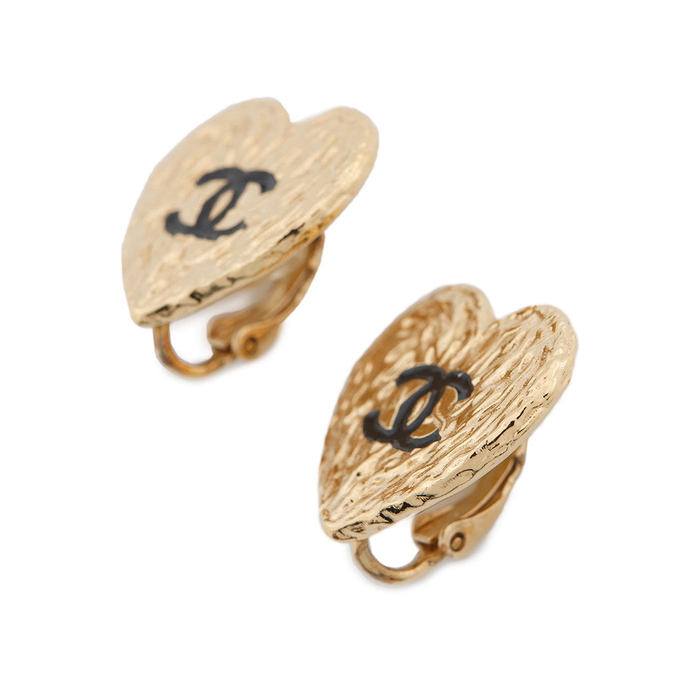 CHANEL CC Logo Heart Earrings GoldABC948 Gold Plated
