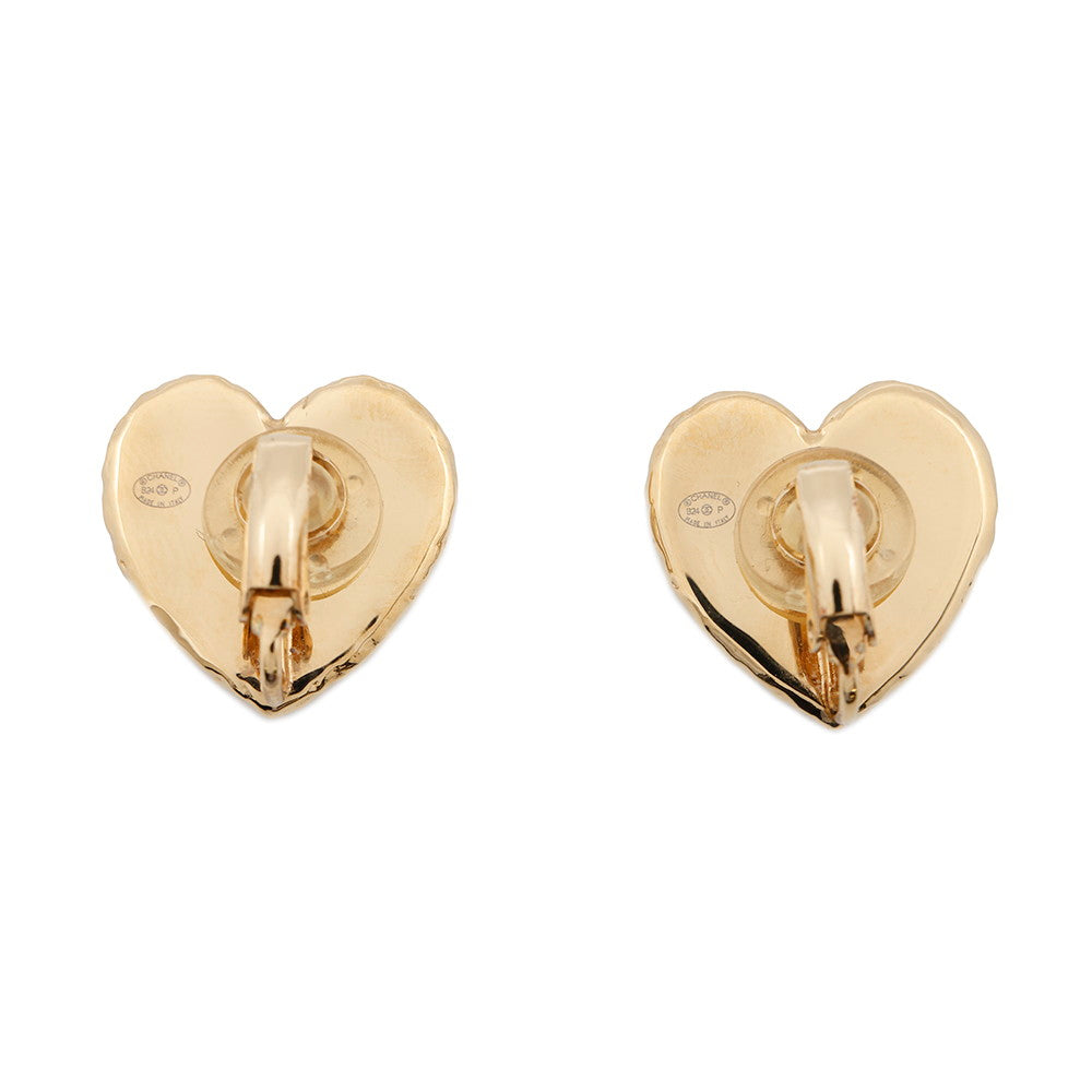 CHANEL CC Logo Heart Earrings GoldABC948 Gold Plated