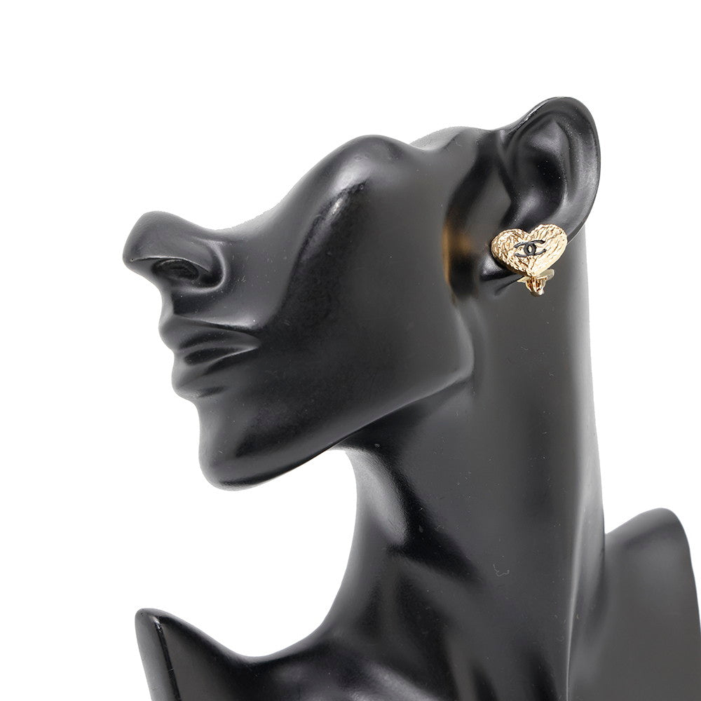 CHANEL CC Logo Heart Earrings GoldABC948 Gold Plated