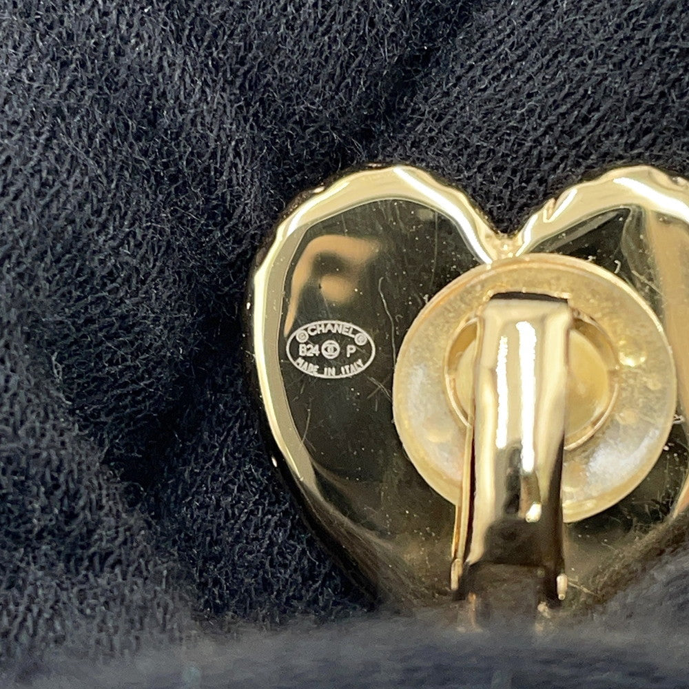 CHANEL CC Logo Heart Earrings GoldABC948 Gold Plated