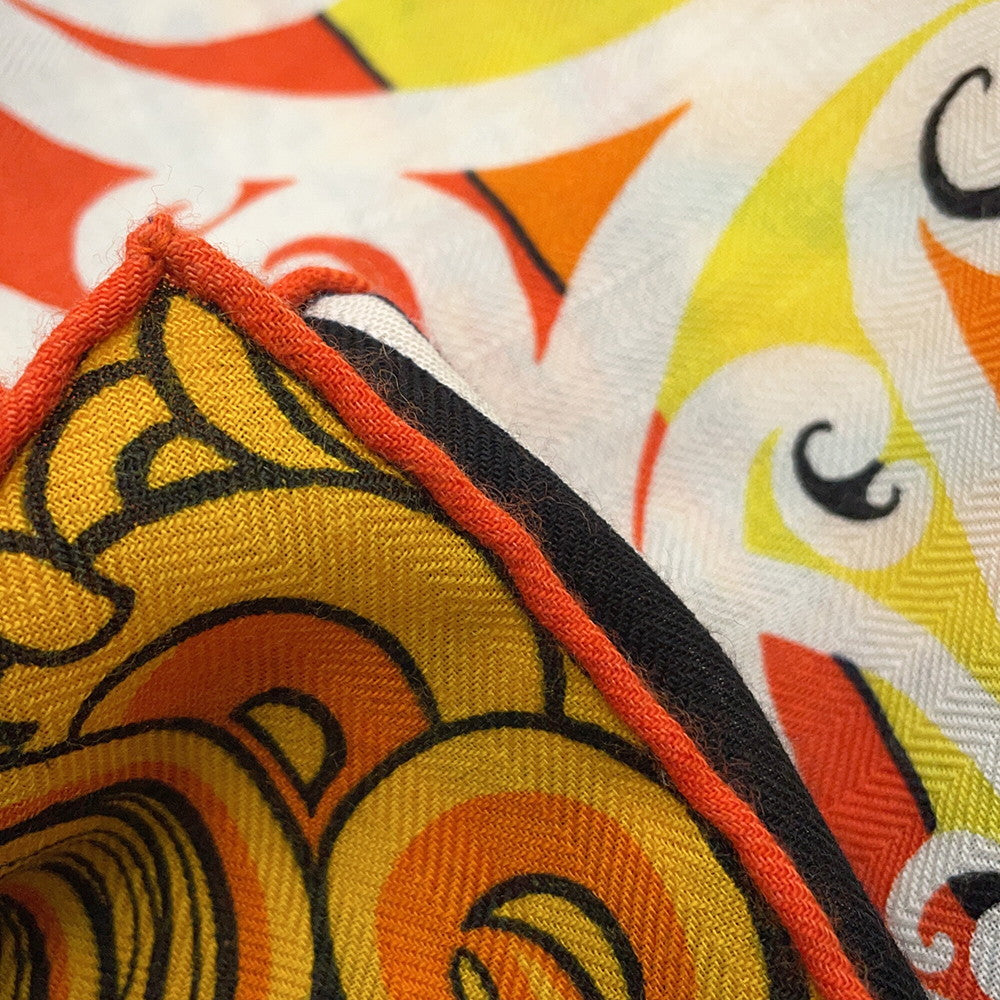 HERMES Giant Square KAWA ORA Size 140 Multicolor Cashmere70% Silk30%