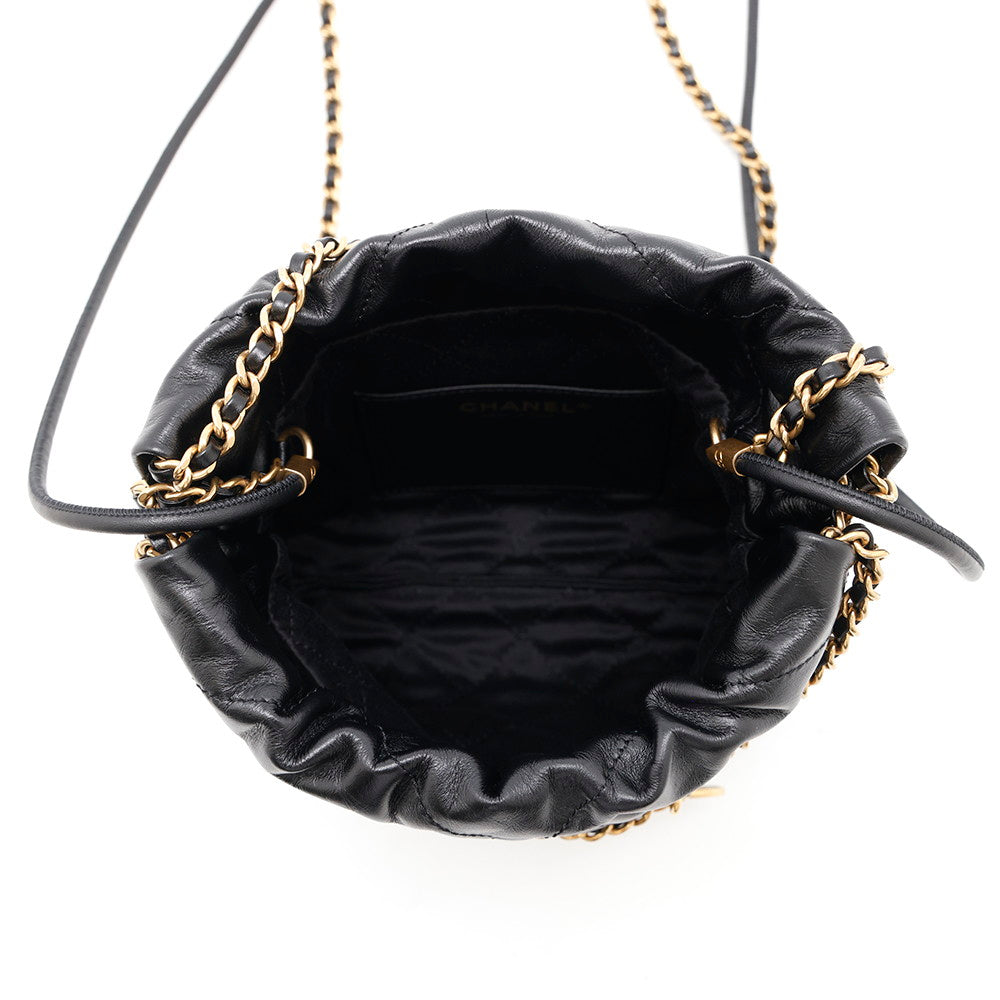 CHANEL CHANEL 22 BlackAS3980 Shiny Calf Leather Size Mini