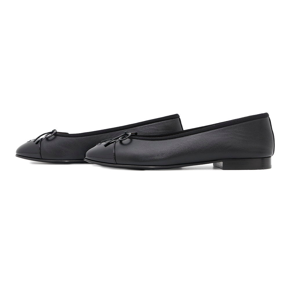 CHANEL Ballet shoes ribbon BlackG02819 Lambskin Patent Leather Size 37C