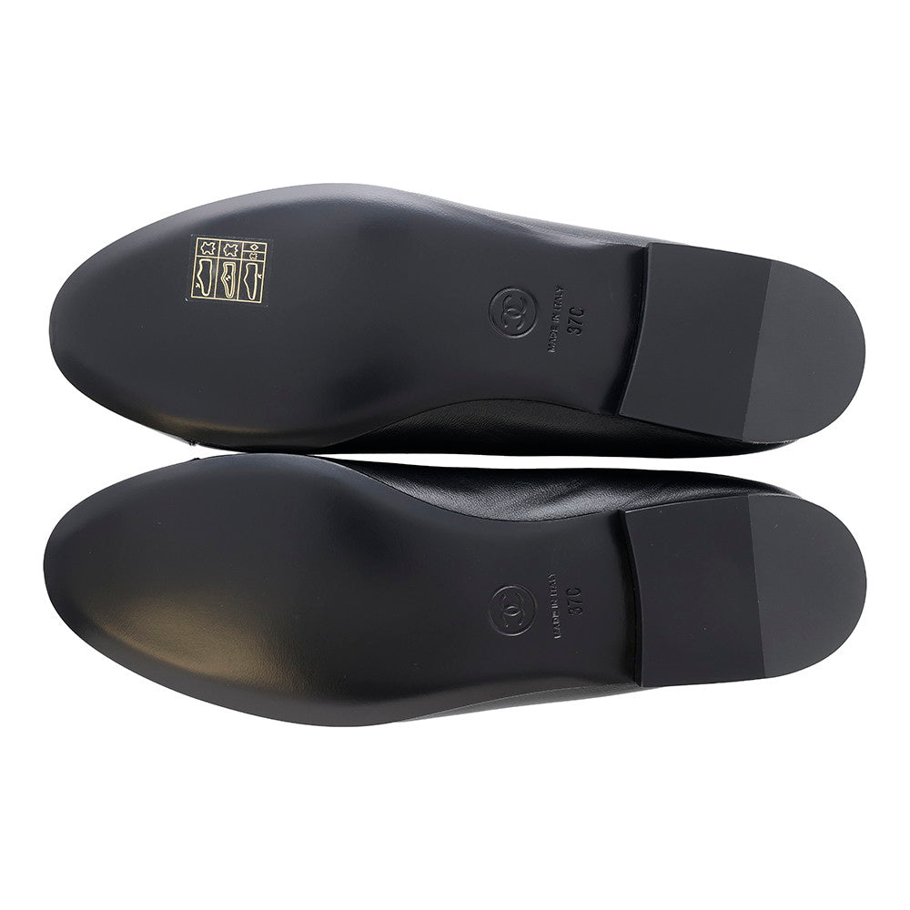 CHANEL Ballet shoes ribbon BlackG02819 Lambskin Patent Leather Size 37C