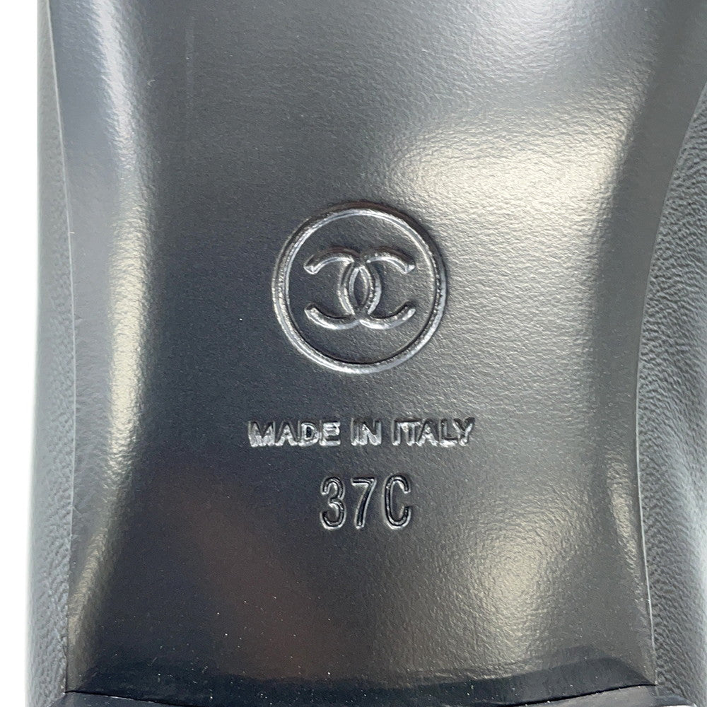 CHANEL Ballet shoes ribbon BlackG02819 Lambskin Patent Leather Size 37C
