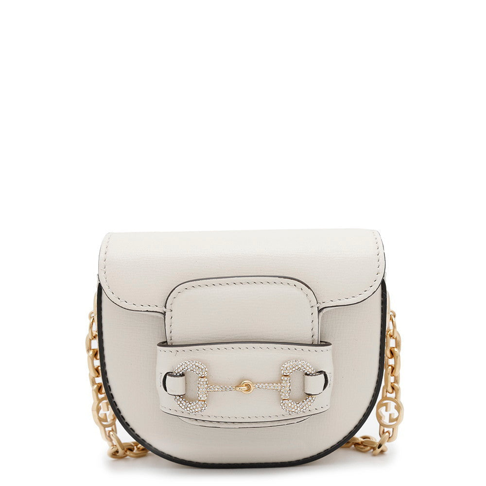 GUCCI Horsebit1955 Belt Bag White764504 Leather