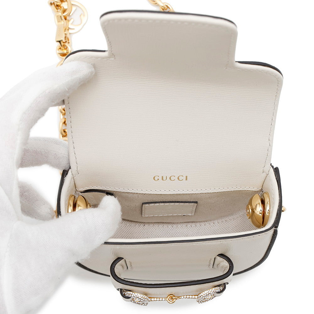 GUCCI Horsebit1955 Belt Bag White764504 Leather