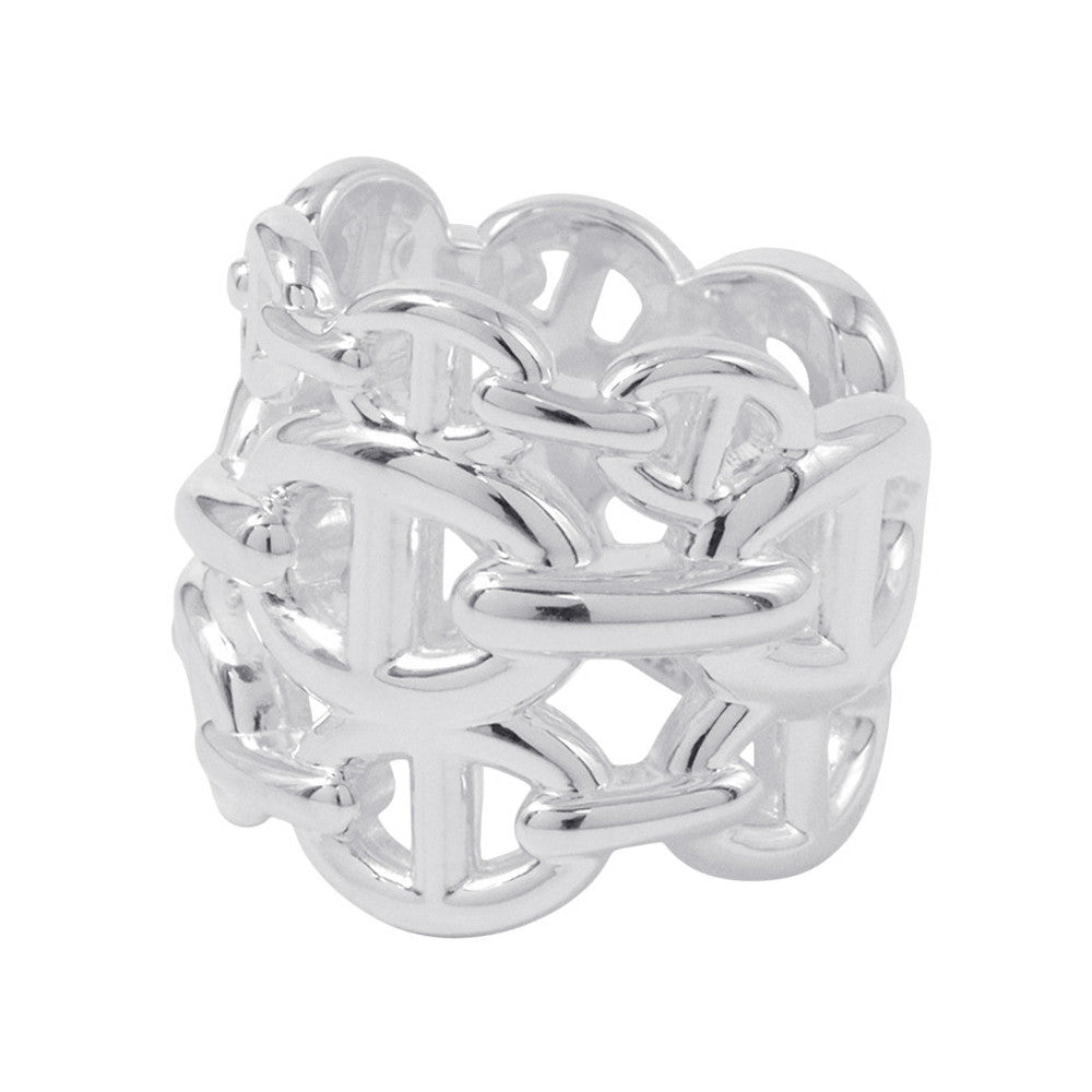 HERMES Chaine d'Ancre Ring Size GM/48/#8 SV925
