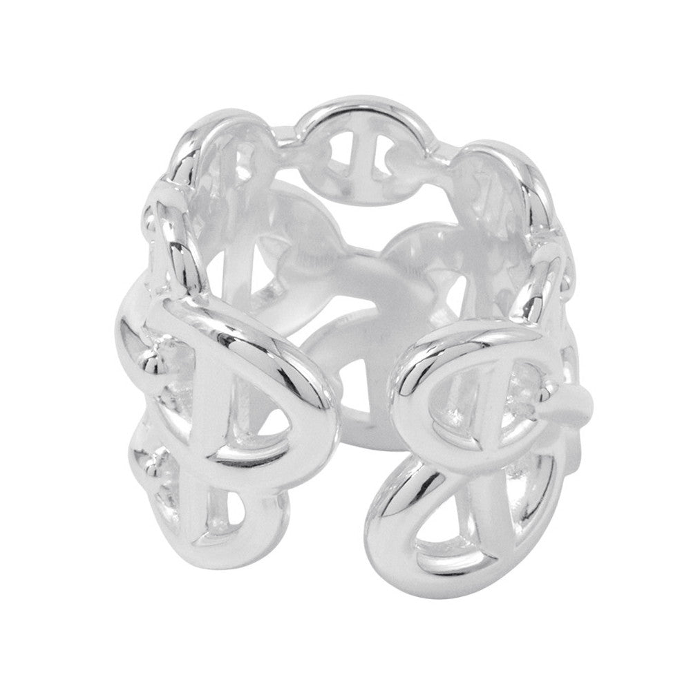 HERMES Chaine d'Ancre Ring Size GM/48/#8 SV925