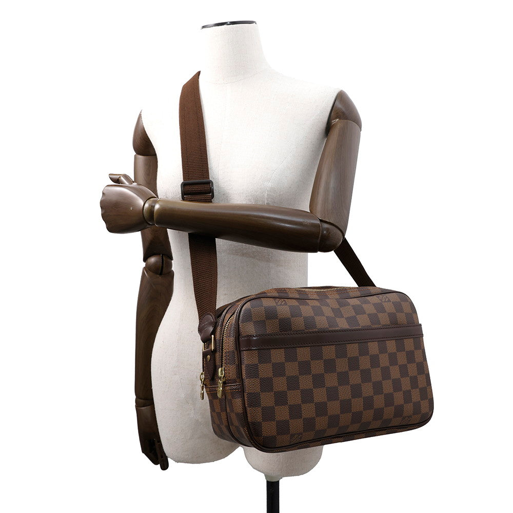 LOUIS VUITTON Reporter BeigeN45253 Damier Ebene Canvas Size PM