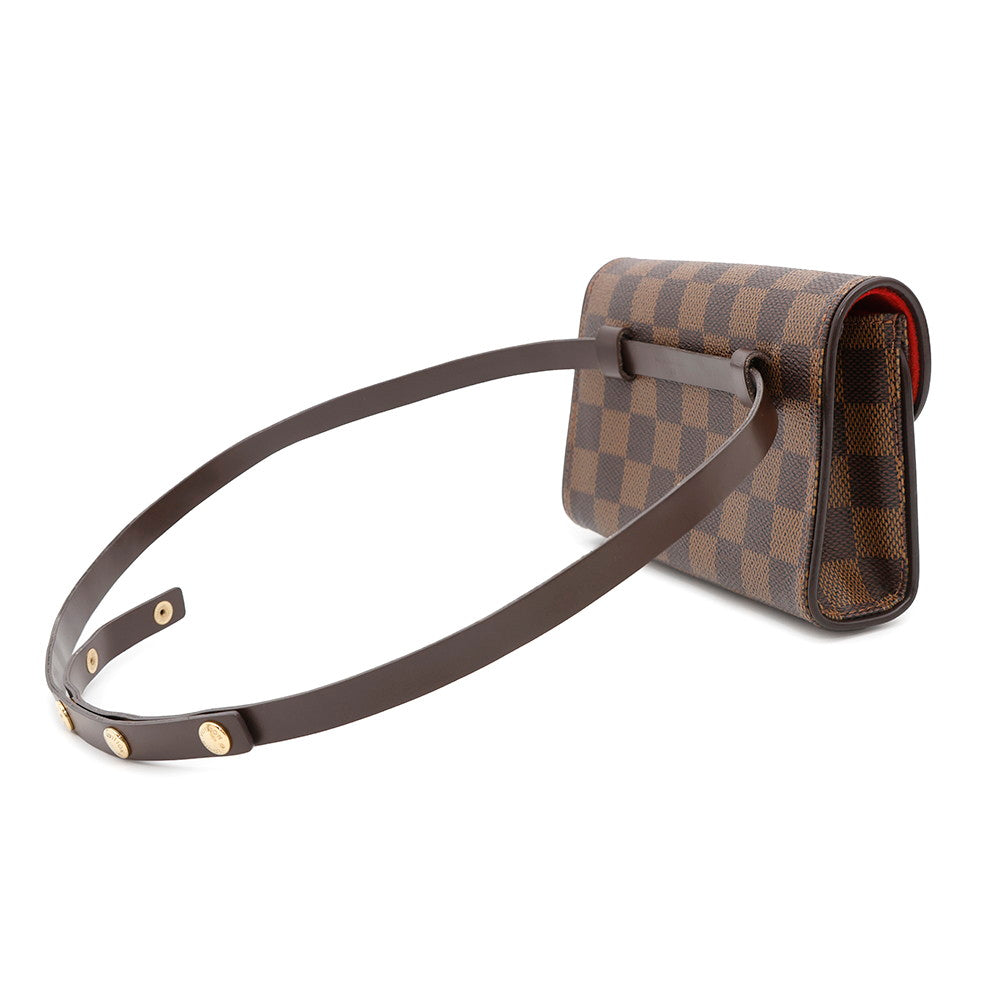LOUIS VUITTON Pochette Florentine BrownN51856 Damier Ebene Canvas