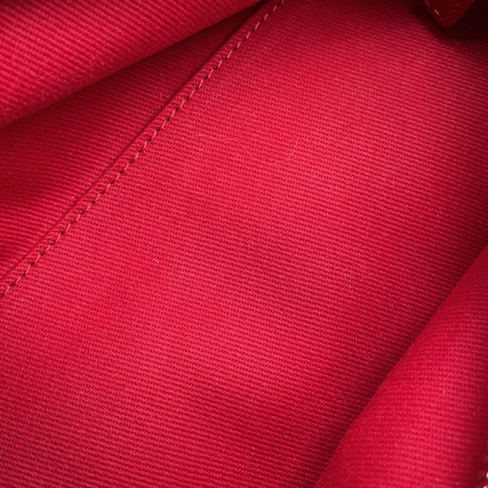 CHANEL Mademoiselle ChainBowling Bag Red Patent Leather