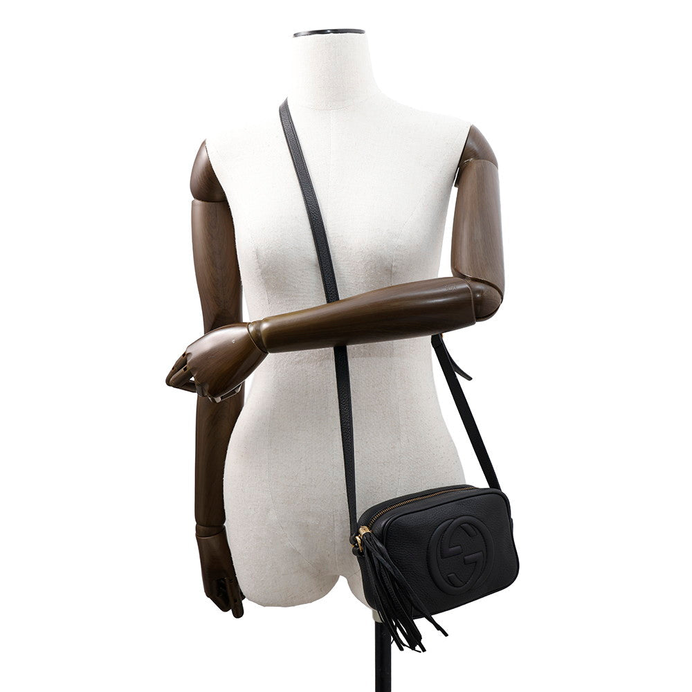 GUCCI Soho Mini Disco Shoulder Bag Black347994 Leather