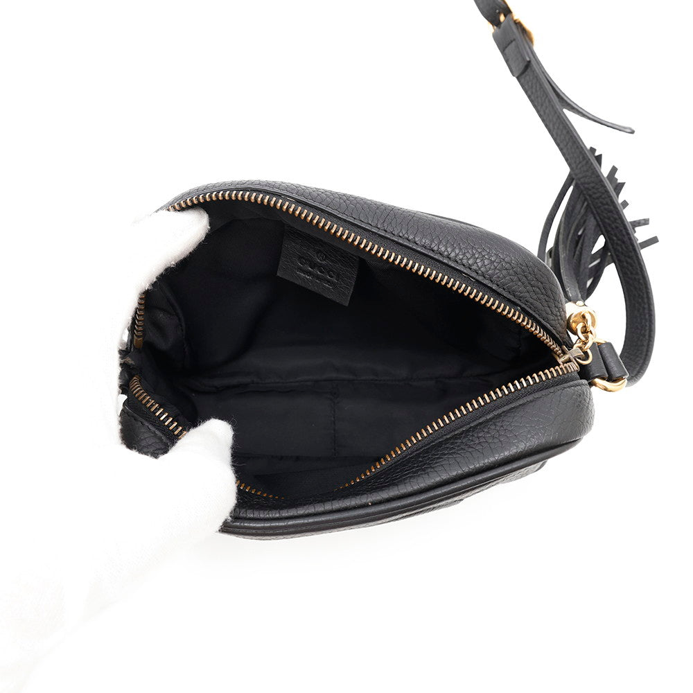 GUCCI Soho Mini Disco Shoulder Bag Black347994 Leather