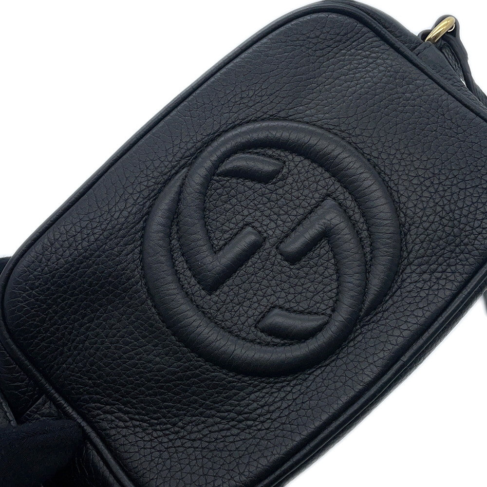 GUCCI Soho Mini Disco Shoulder Bag Black347994 Leather