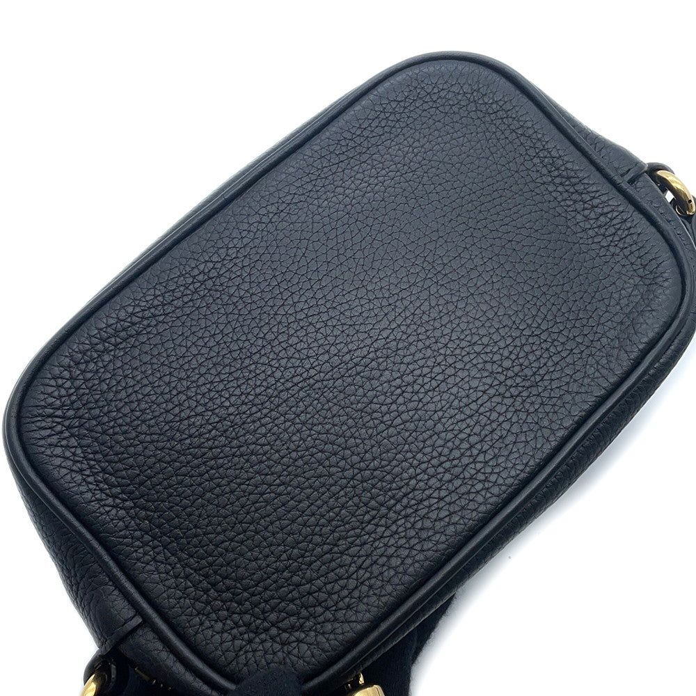 GUCCI Soho Mini Disco Shoulder Bag Black347994 Leather
