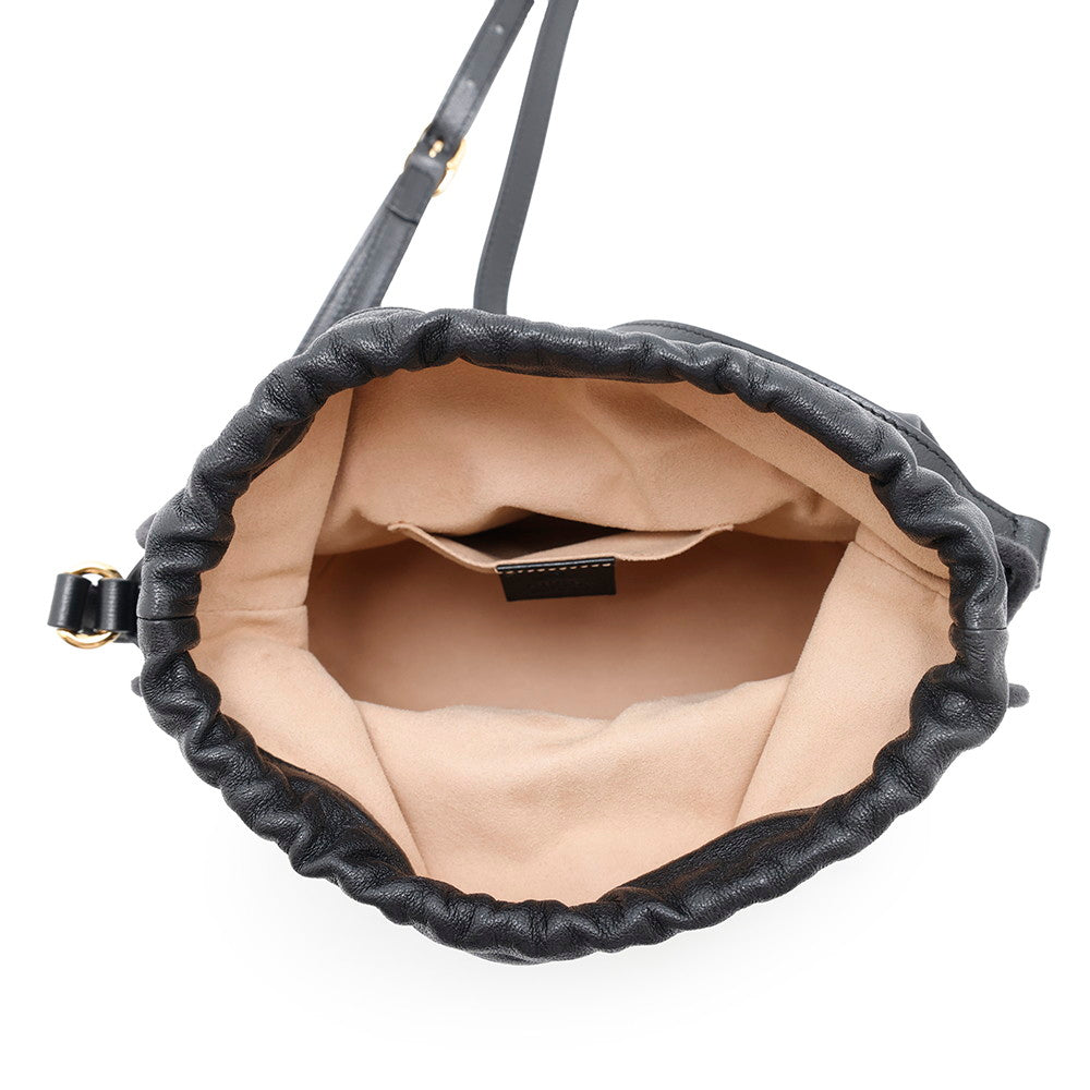 GUCCI Horsebit 1955 Bucket Shoulder Bag Black602118 Leather