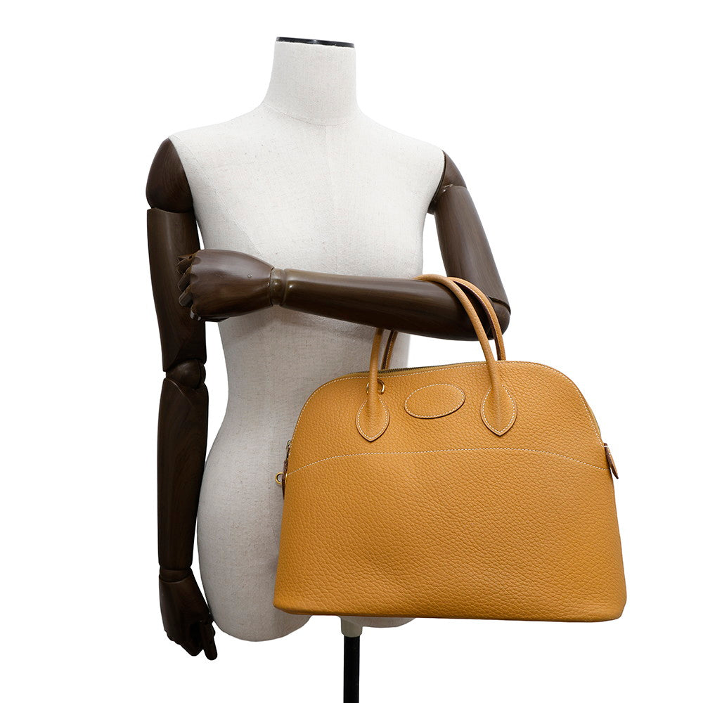 HERMES Bolide Natural Sable Fjord Leather Size 35