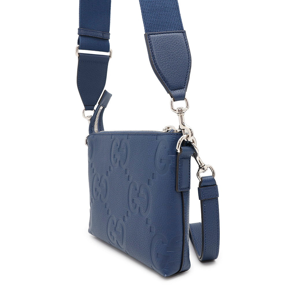 GUCCI Jumbo GG Small Messenger Bag Blue761747 Leather