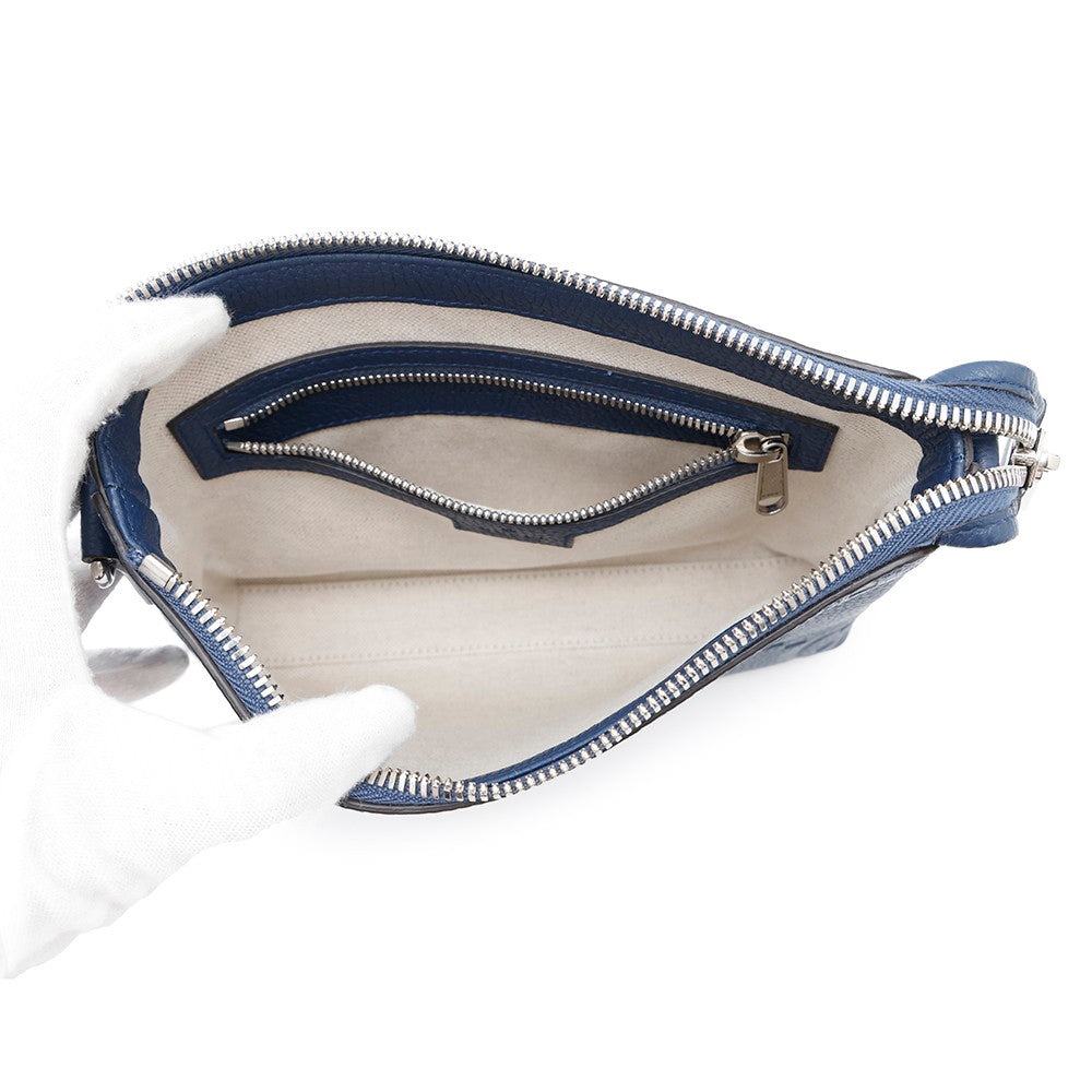GUCCI Jumbo GG Small Messenger Bag Blue761747 Leather