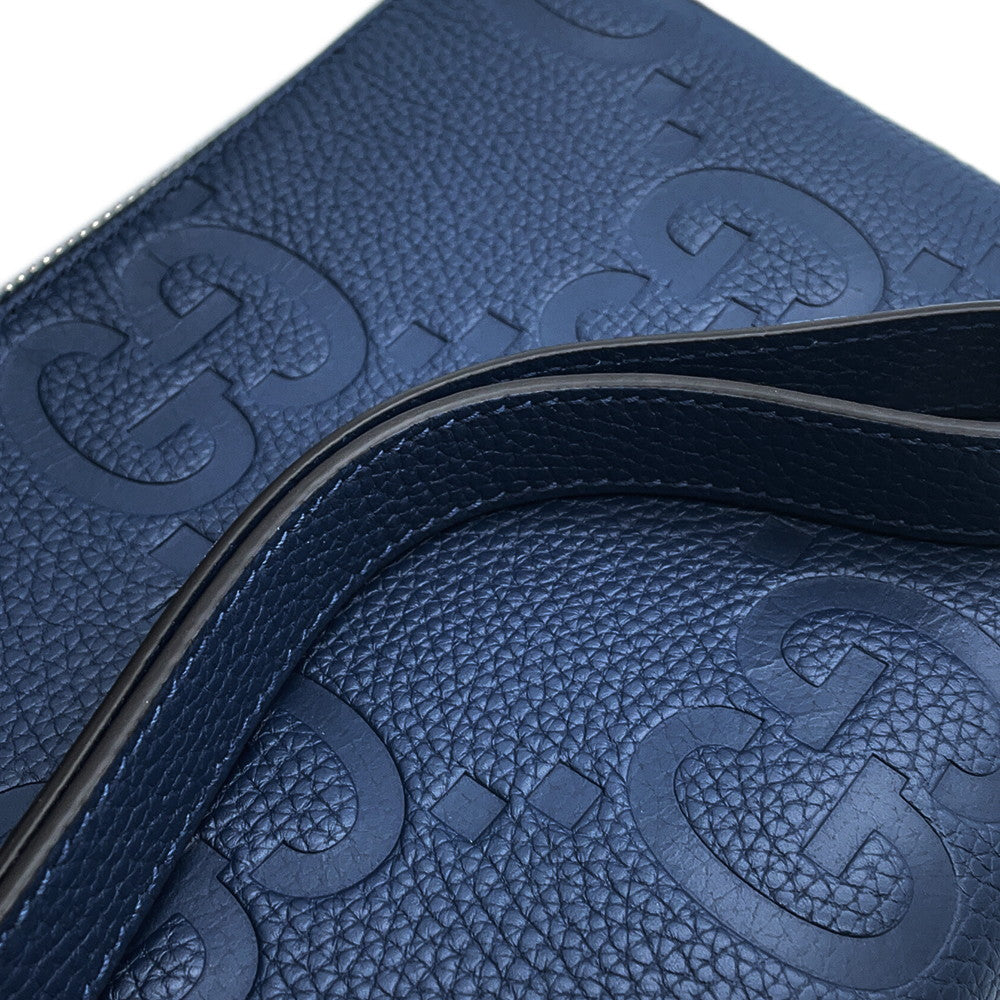 GUCCI Jumbo GG Small Messenger Bag Blue761747 Leather
