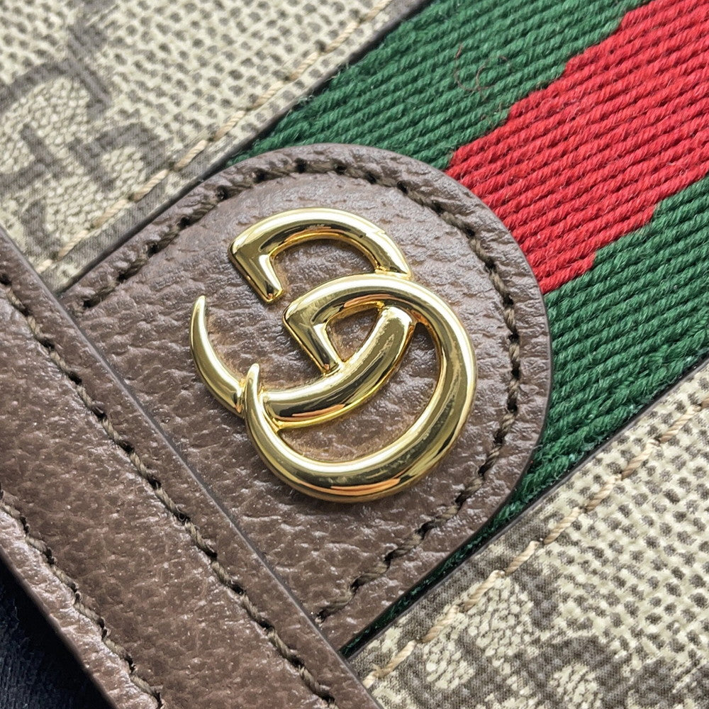 GUCCI GG Supreme Ophidia 2WAYHandbag Brown/Beige772317 GG SupremeCanvas Leather