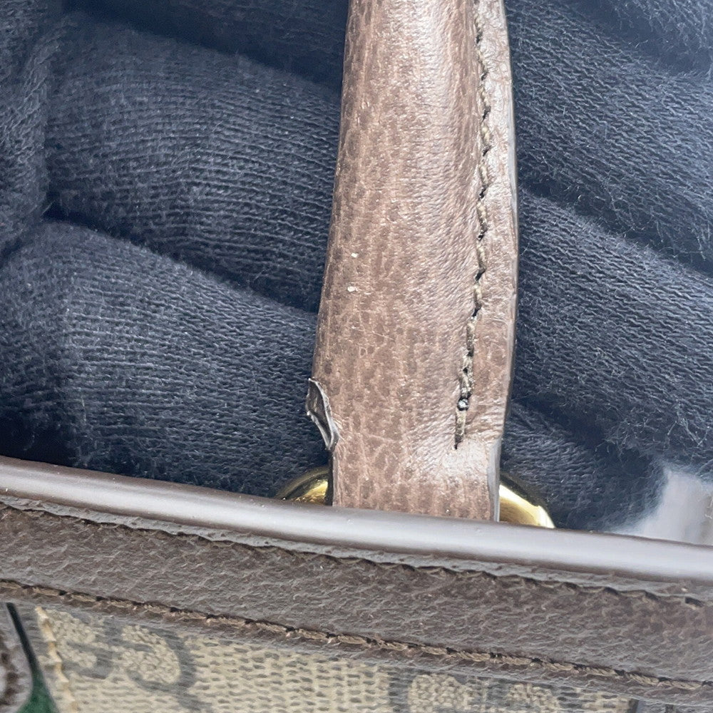 GUCCI GG Supreme Ophidia 2WAYHandbag Brown/Beige772317 GG SupremeCanvas Leather