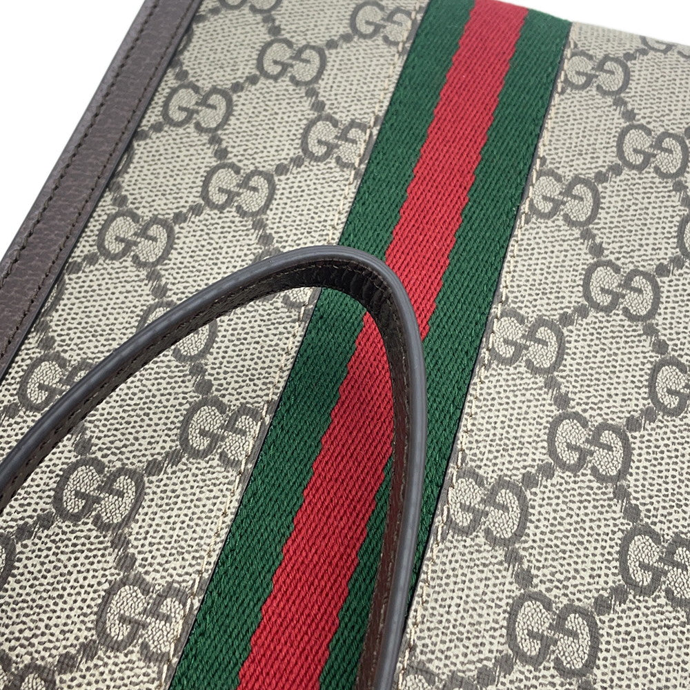 GUCCI GG Supreme Ophidia 2WAYHandbag Brown/Beige772317 GG SupremeCanvas Leather