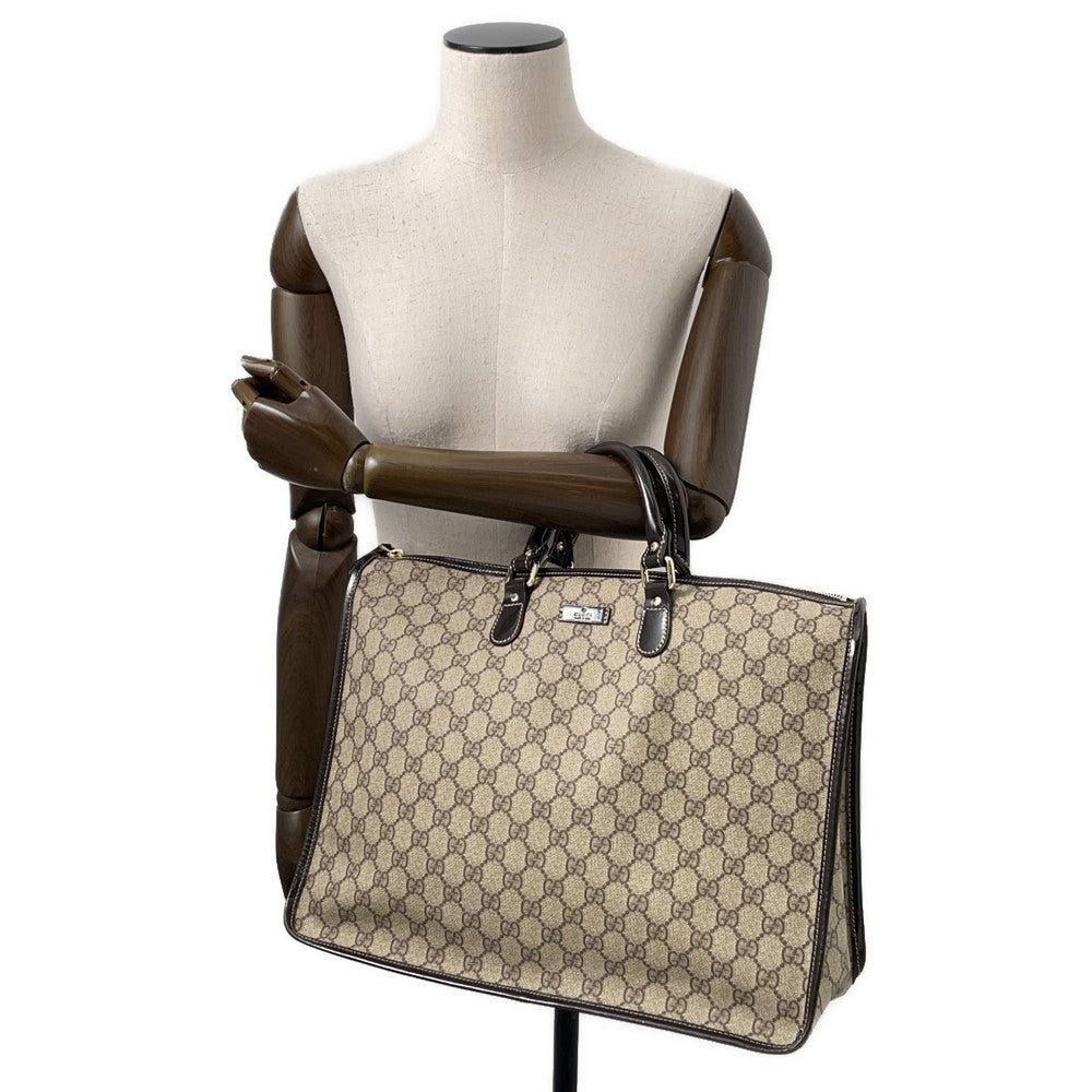GUCCI GG Supreme Business Bag Brown/Beige189899 PVC Leather