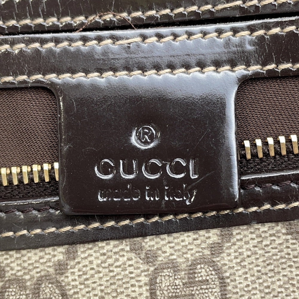 GUCCI GG Supreme Business Bag Brown/Beige189899 PVC Leather