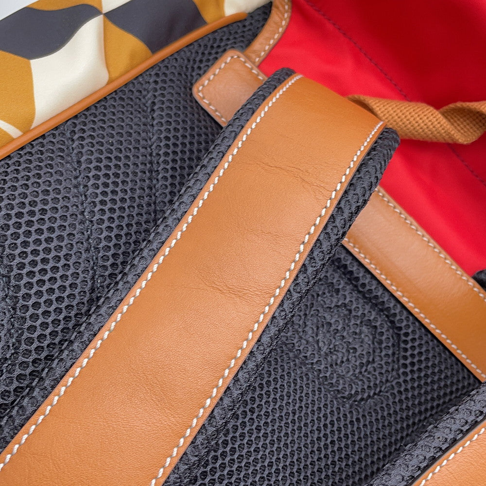 GUCCI Interlocking G Rabbit Backpack Brown/Red696013 Nylon Leather