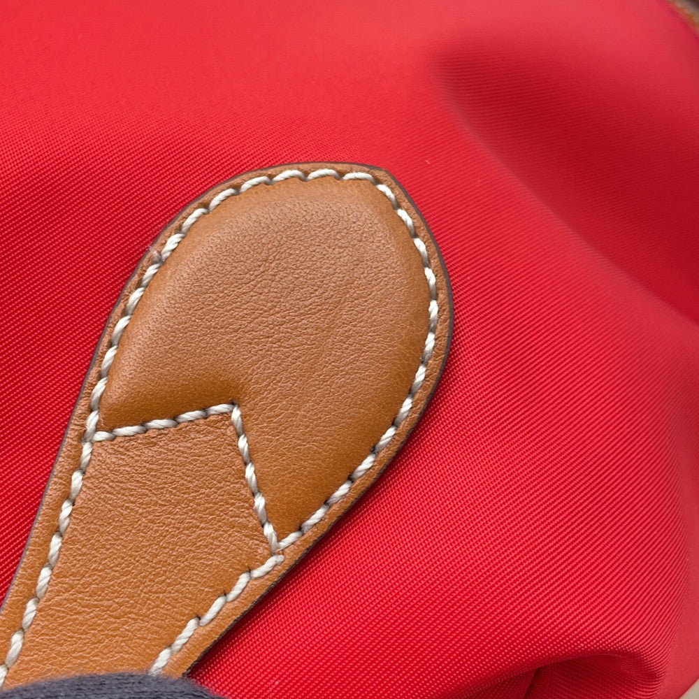 GUCCI Interlocking G Rabbit Backpack Brown/Red696013 Nylon Leather