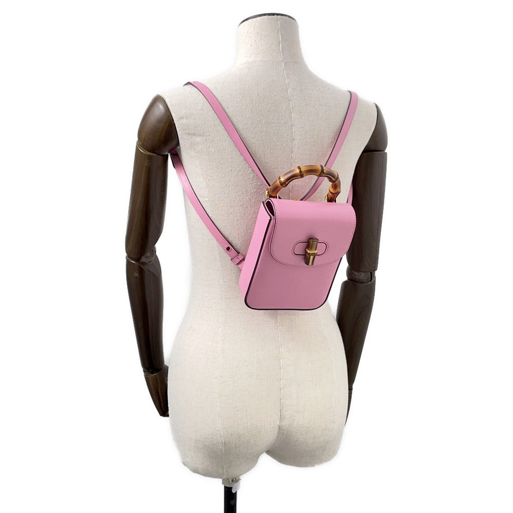 GUCCI Bamboo3WAYShoulder Bag Pink702106 Leather Bamboo