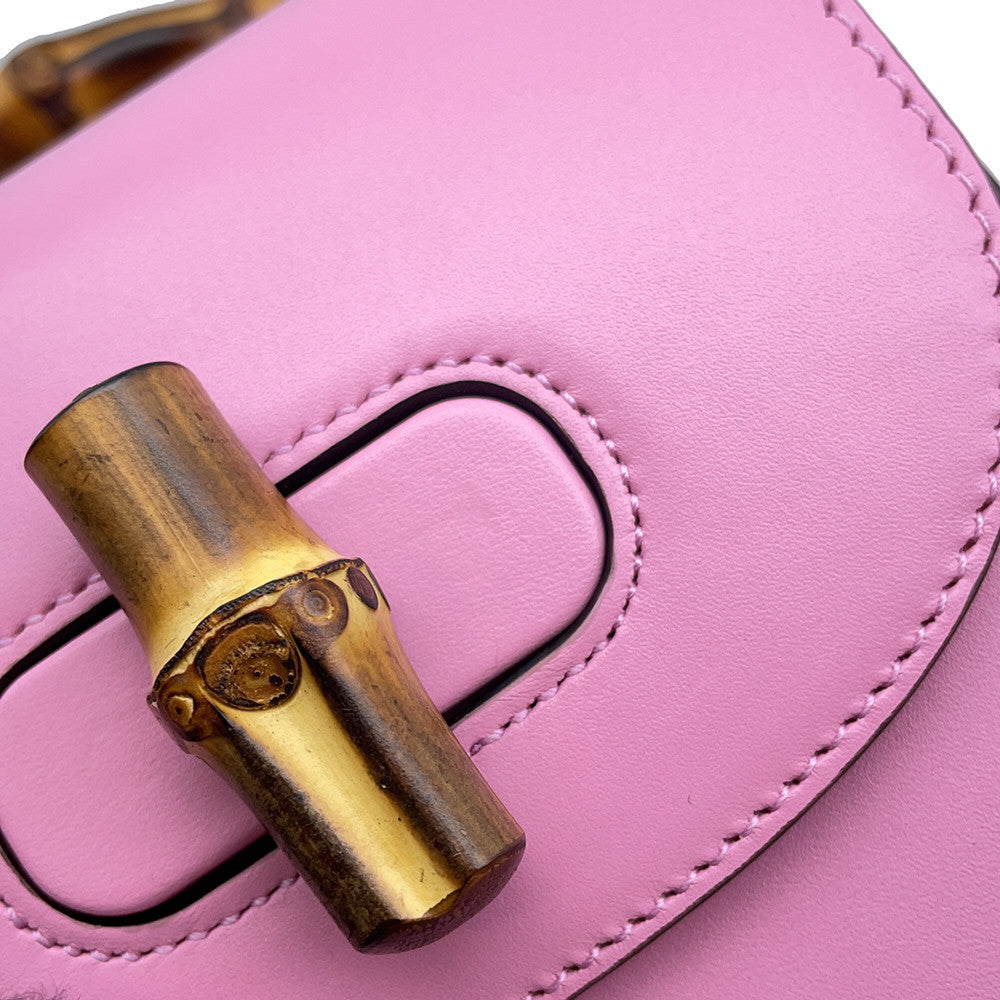 GUCCI Bamboo3WAYShoulder Bag Pink702106 Leather Bamboo