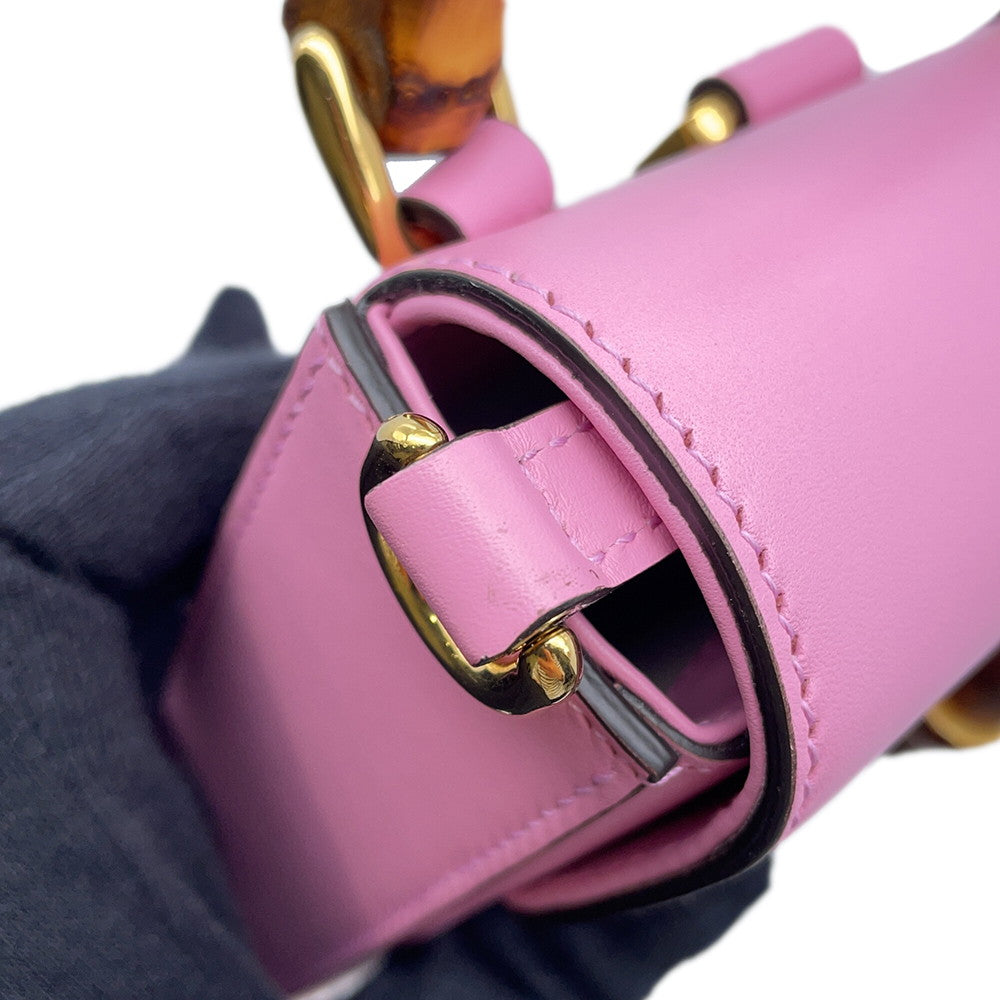 GUCCI Bamboo3WAYShoulder Bag Pink702106 Leather Bamboo