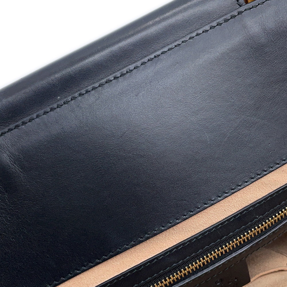 GUCCI Nim Fair Top Handle Bag Black453766 Leather Bamboo