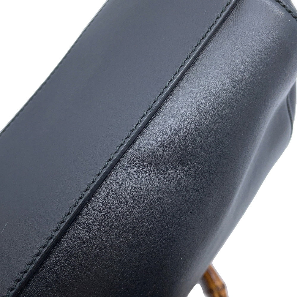 GUCCI Nim Fair Top Handle Bag Black453766 Leather Bamboo