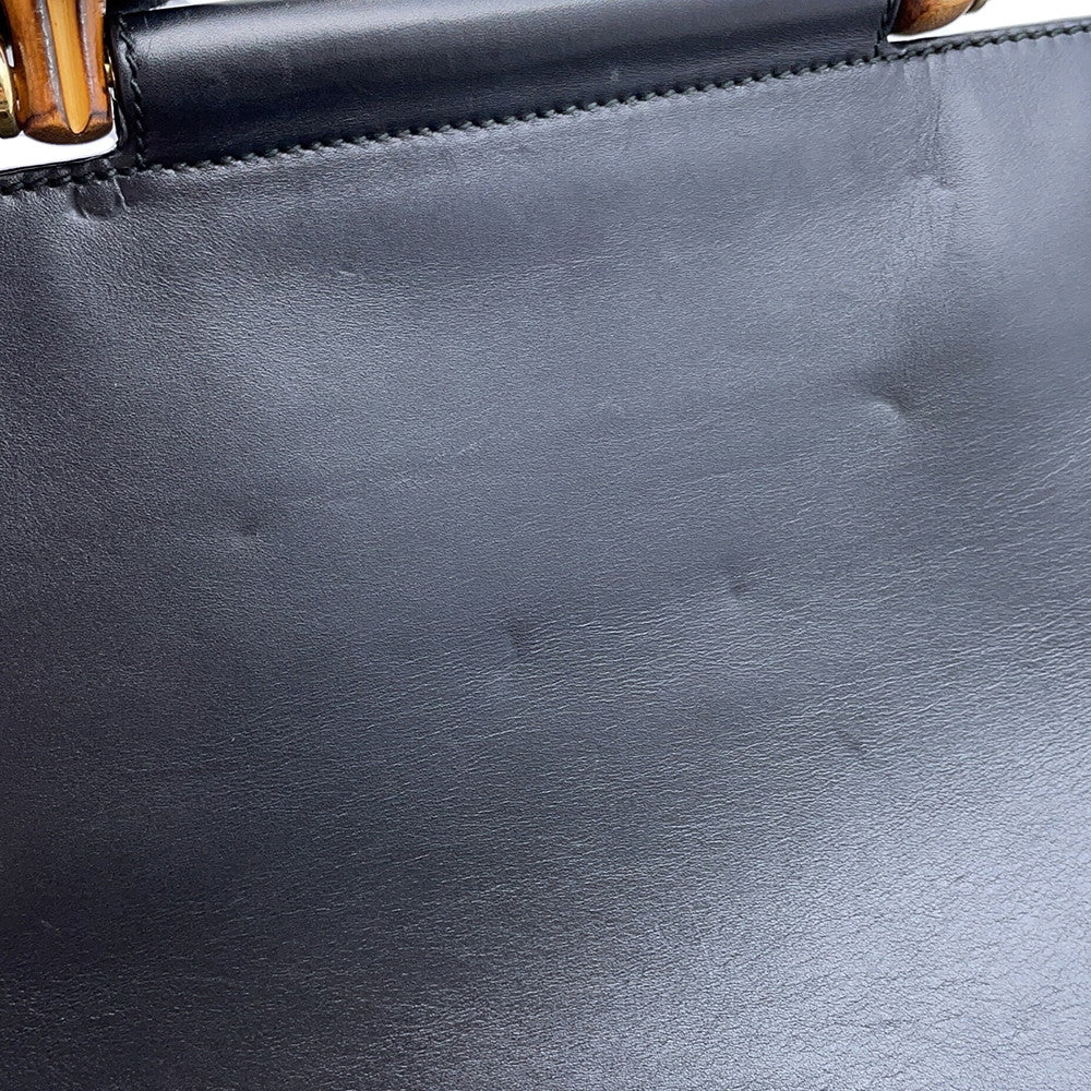 GUCCI Nim Fair Top Handle Bag Black453766 Leather Bamboo