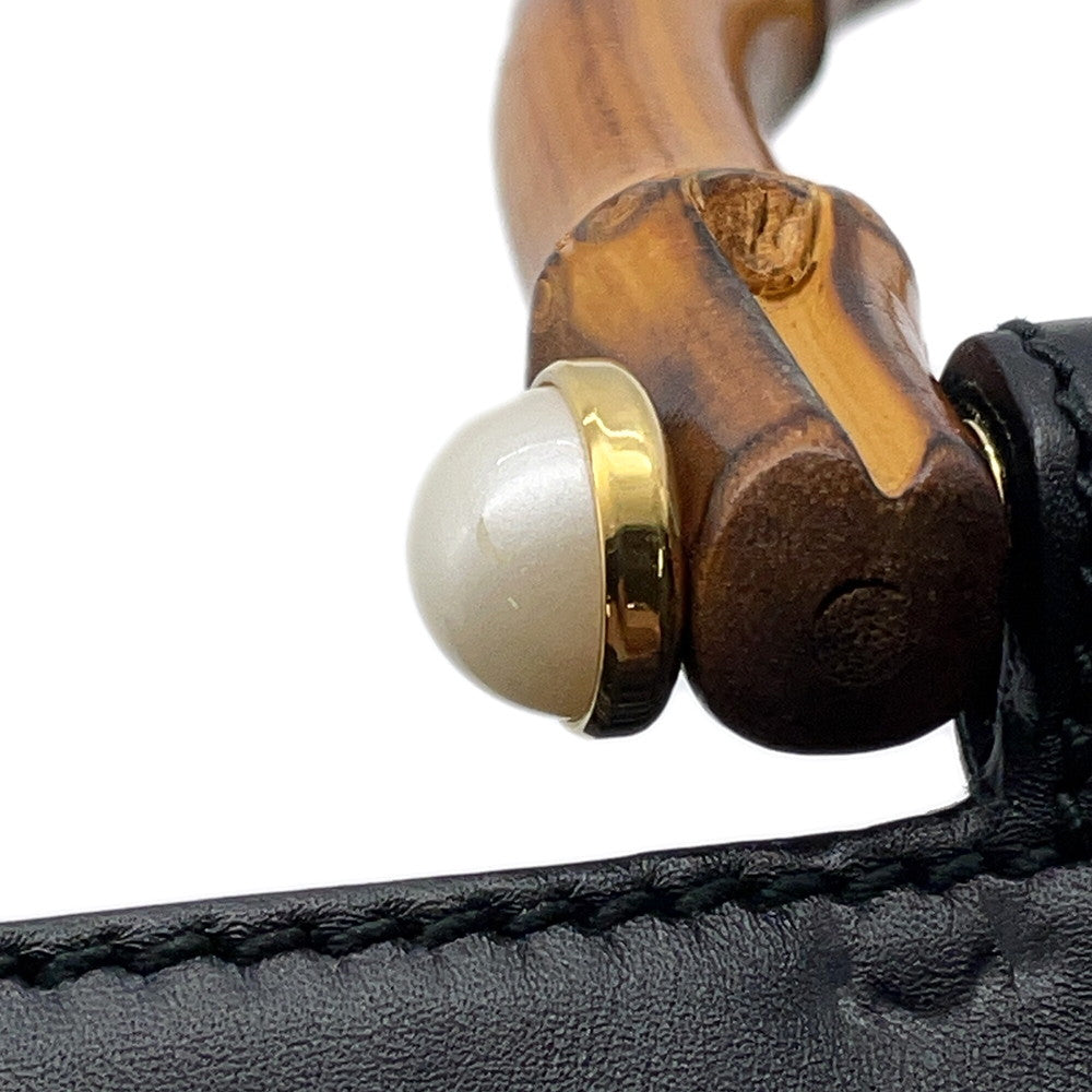 GUCCI Nim Fair Top Handle Bag Black453766 Leather Bamboo
