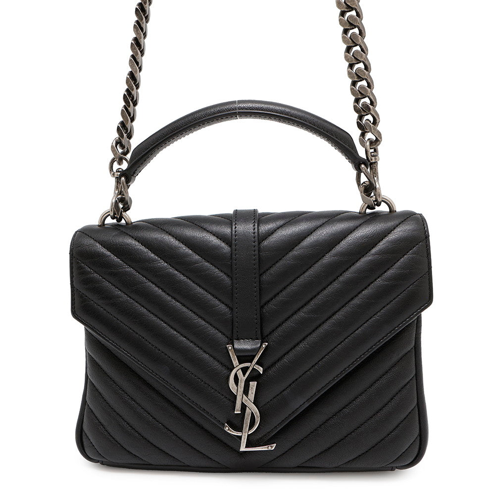 SAINT LAURENT PARIS College 2WAY Handbag Black428056 Leather