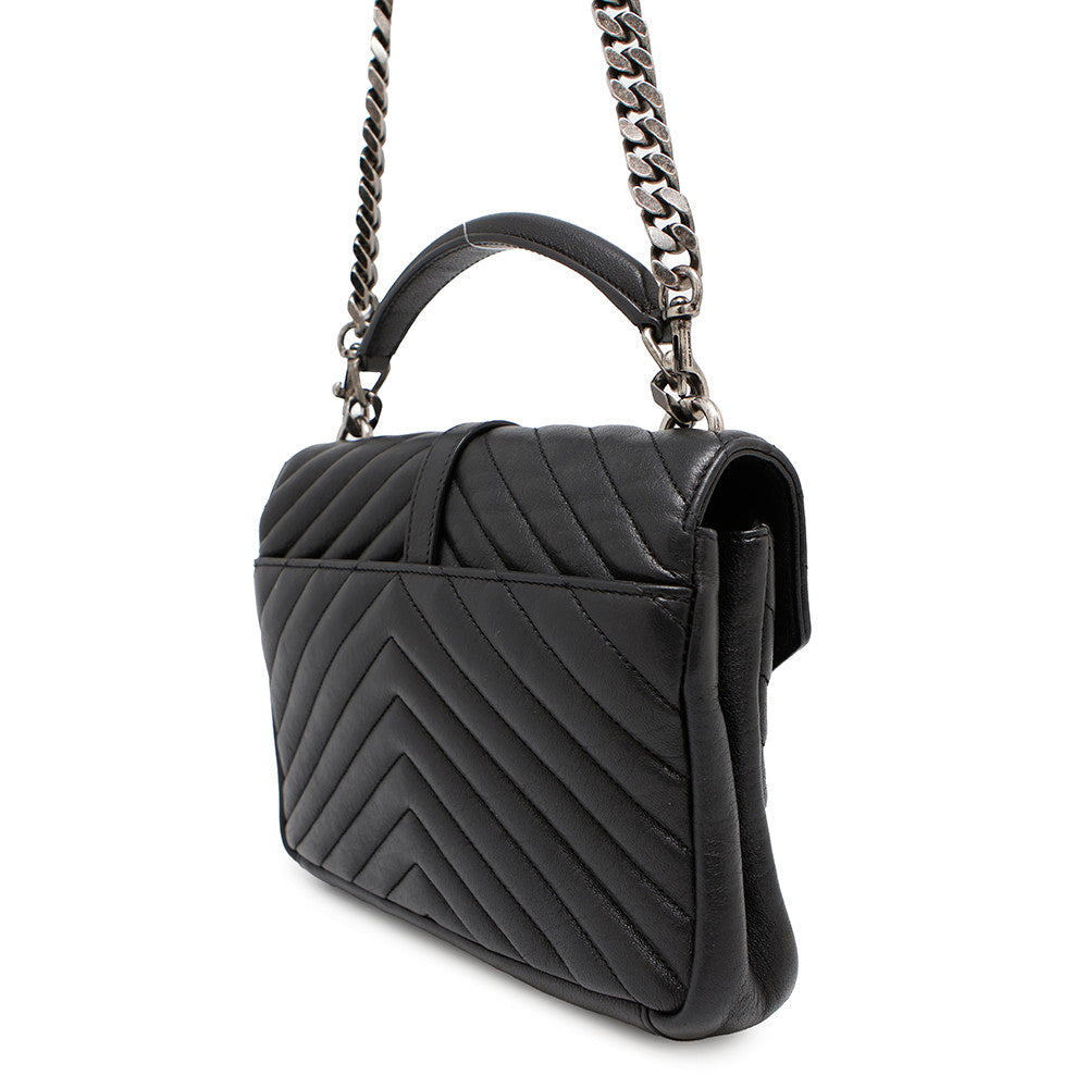 SAINT LAURENT PARIS College 2WAY Handbag Black428056 Leather