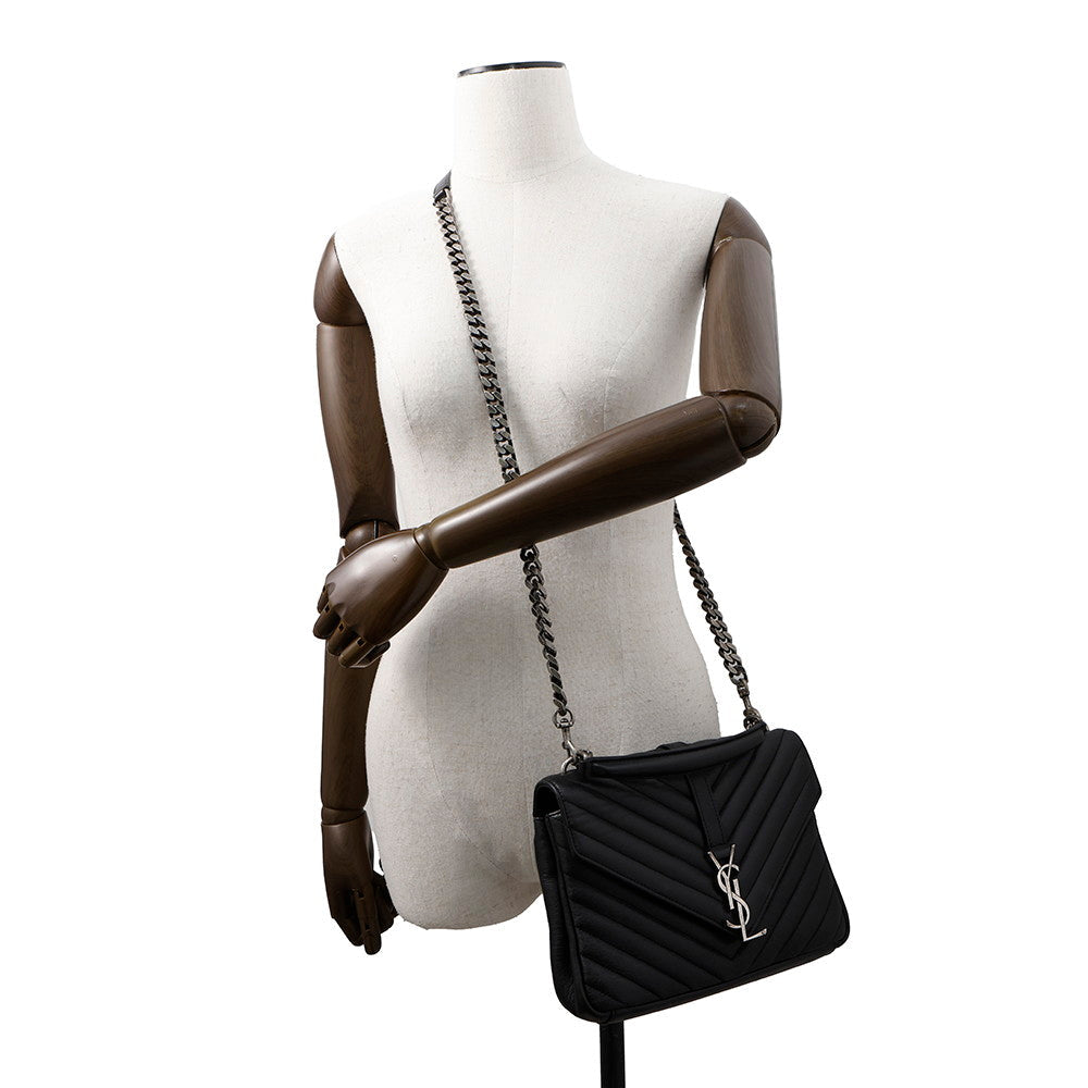 SAINT LAURENT PARIS College 2WAY Handbag Black428056 Leather