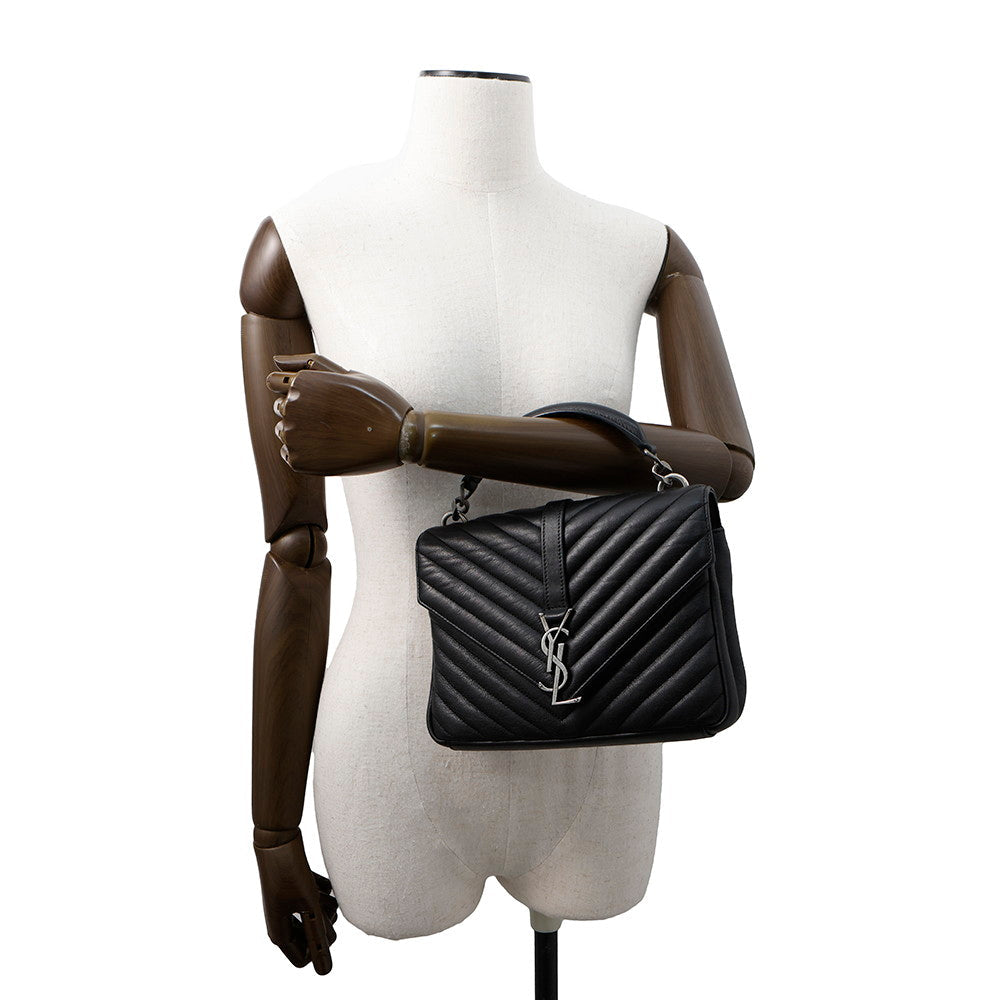 SAINT LAURENT PARIS College 2WAY Handbag Black428056 Leather