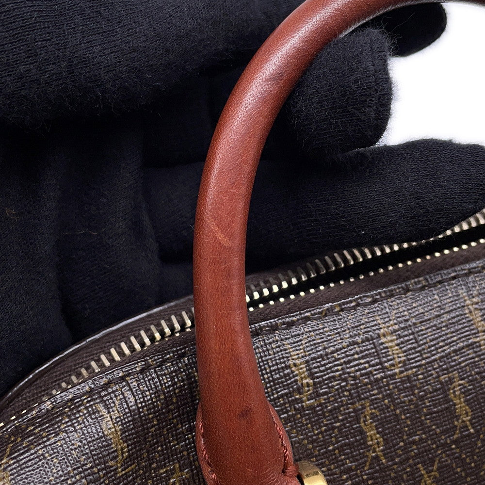 SAINT LAURENT PARIS Baby Duffle 2WAY Handbag Brown533481 PVC Leather