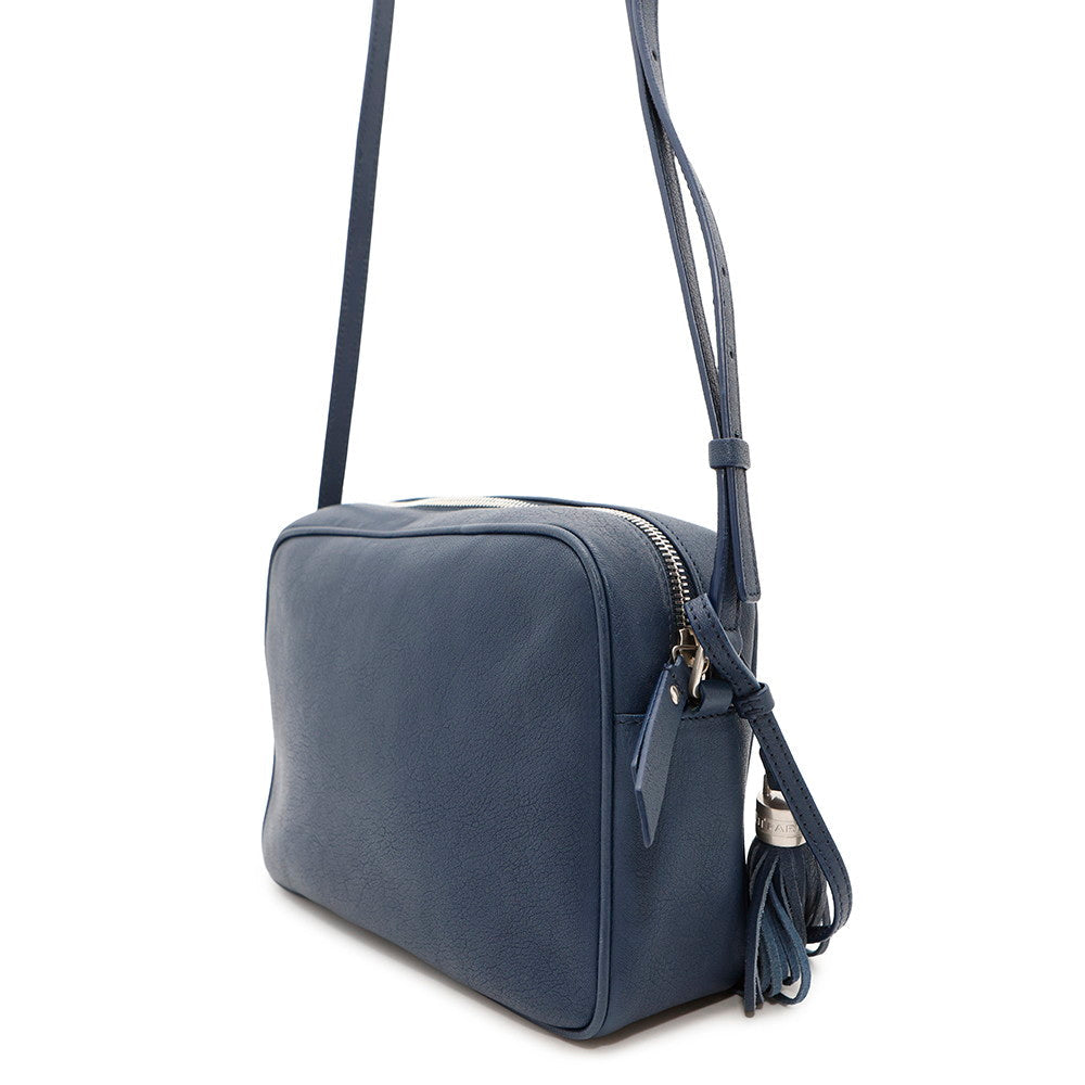 SAINT LAURENT PARIS Roux camera bag Blue520533 Leather