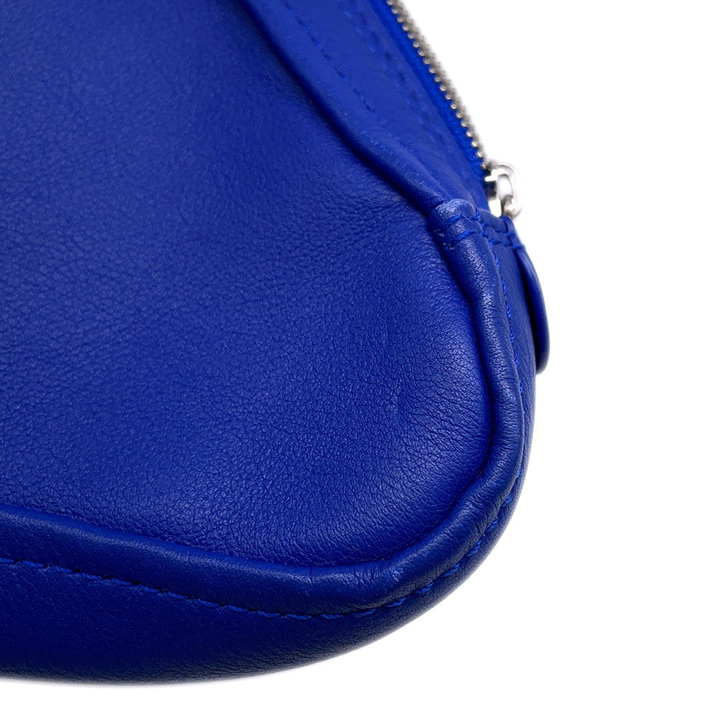 BALENCIAGA Triangle Clutch Bag Blue476976 Leather
