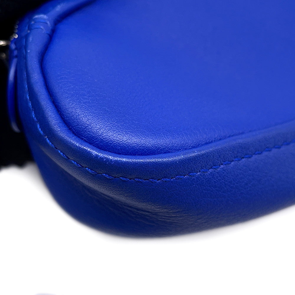 BALENCIAGA Triangle Clutch Bag Blue476976 Leather