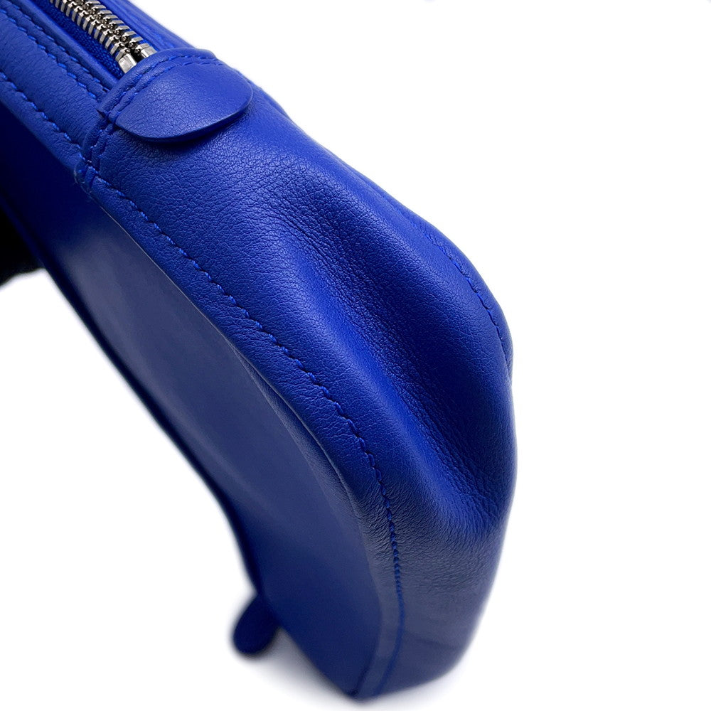 BALENCIAGA Triangle Clutch Bag Blue476976 Leather