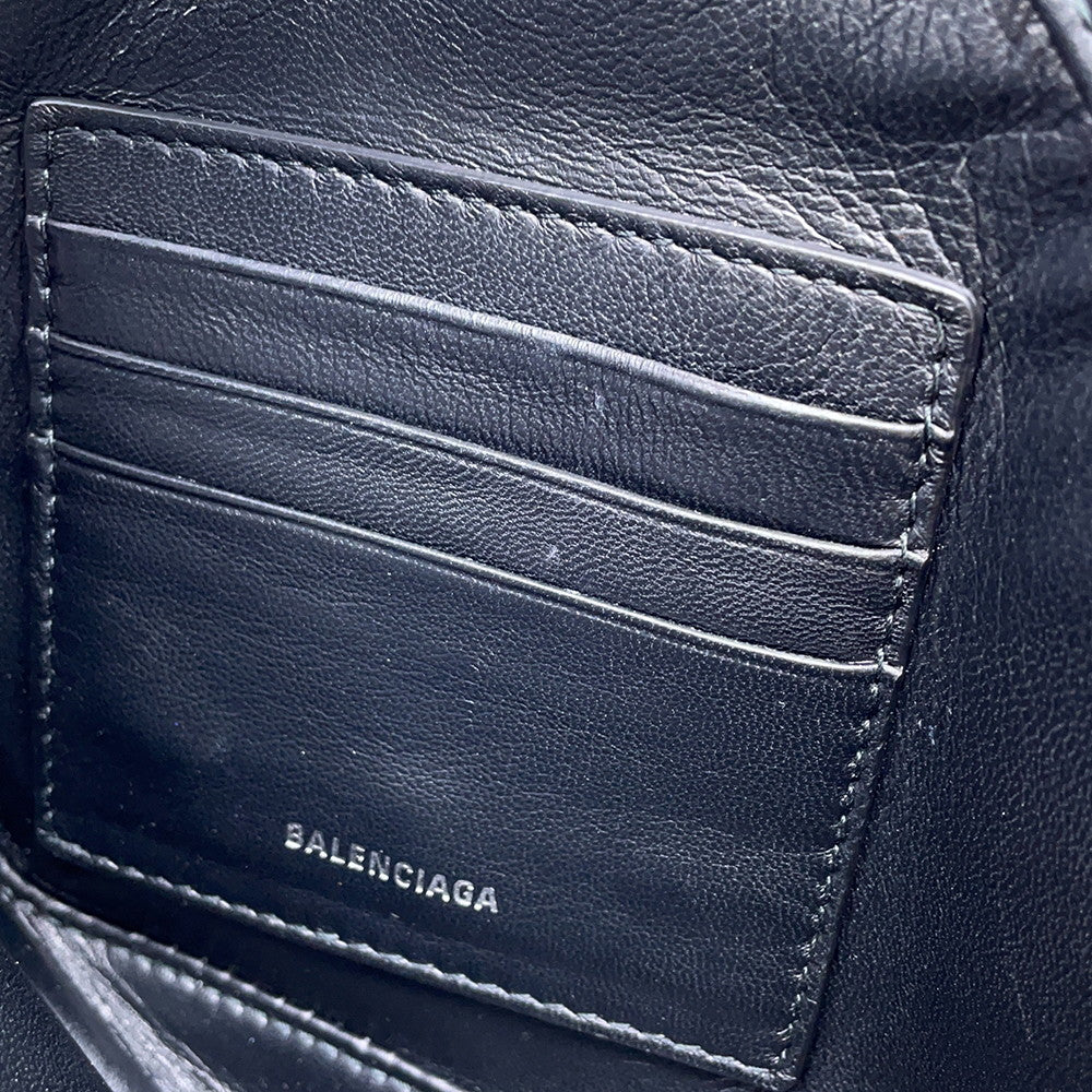 BALENCIAGA Triangle Clutch Bag Blue476976 Leather